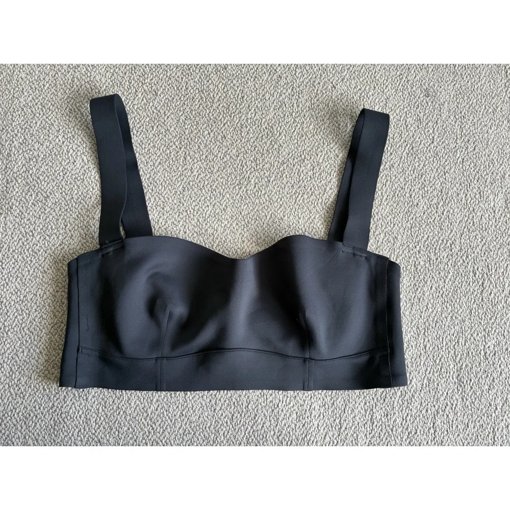 Free People Naomi Longline Bra Black Medium M Sweetheart Wide Straps
